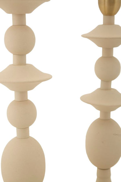 Kandelaar Gemini Cream Set 2 Pcs Ø 10×29 cm