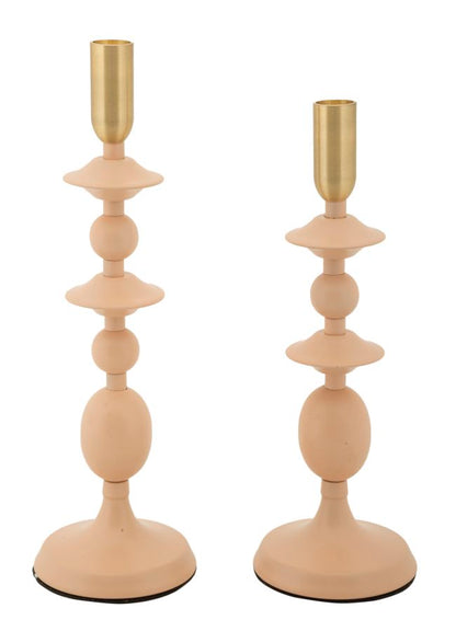 Kandelaar Gemini Pink Set 2 Pc Ø 10×29 cm