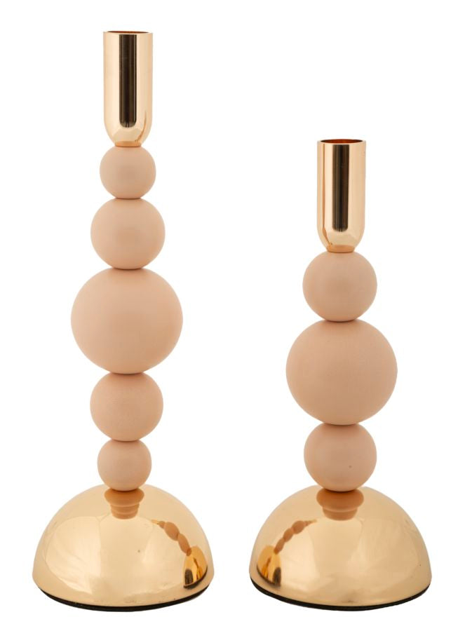 Kandelaar Bolly Pink Set 2 Pcs Cm