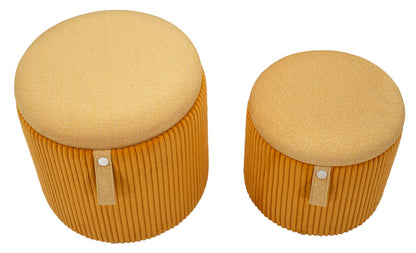 Opbergkruk Puff With Storage Bolzano Mustard Set 2 Pcs Ø 38×38 cm