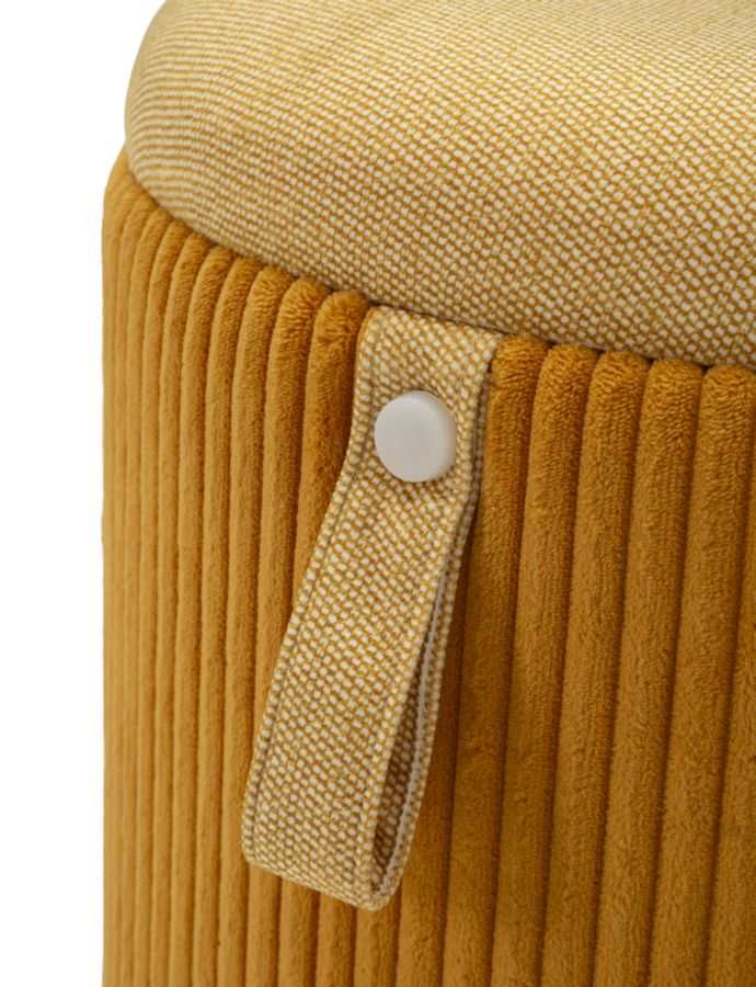 Opbergkruk Puff With Storage Bolzano Mustard Set 2 Pcs Ø 38×38 cm