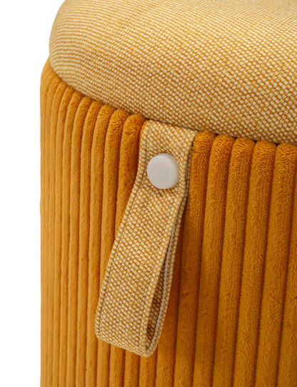 Opbergkruk Puff With Storage Bolzano Mustard Set 2 Pcs Ø 38×38 cm
