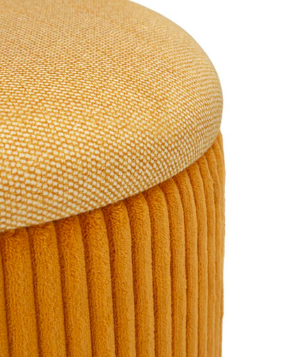 Opbergkruk Puff With Storage Bolzano Mustard Set 2 Pcs Ø 38×38 cm