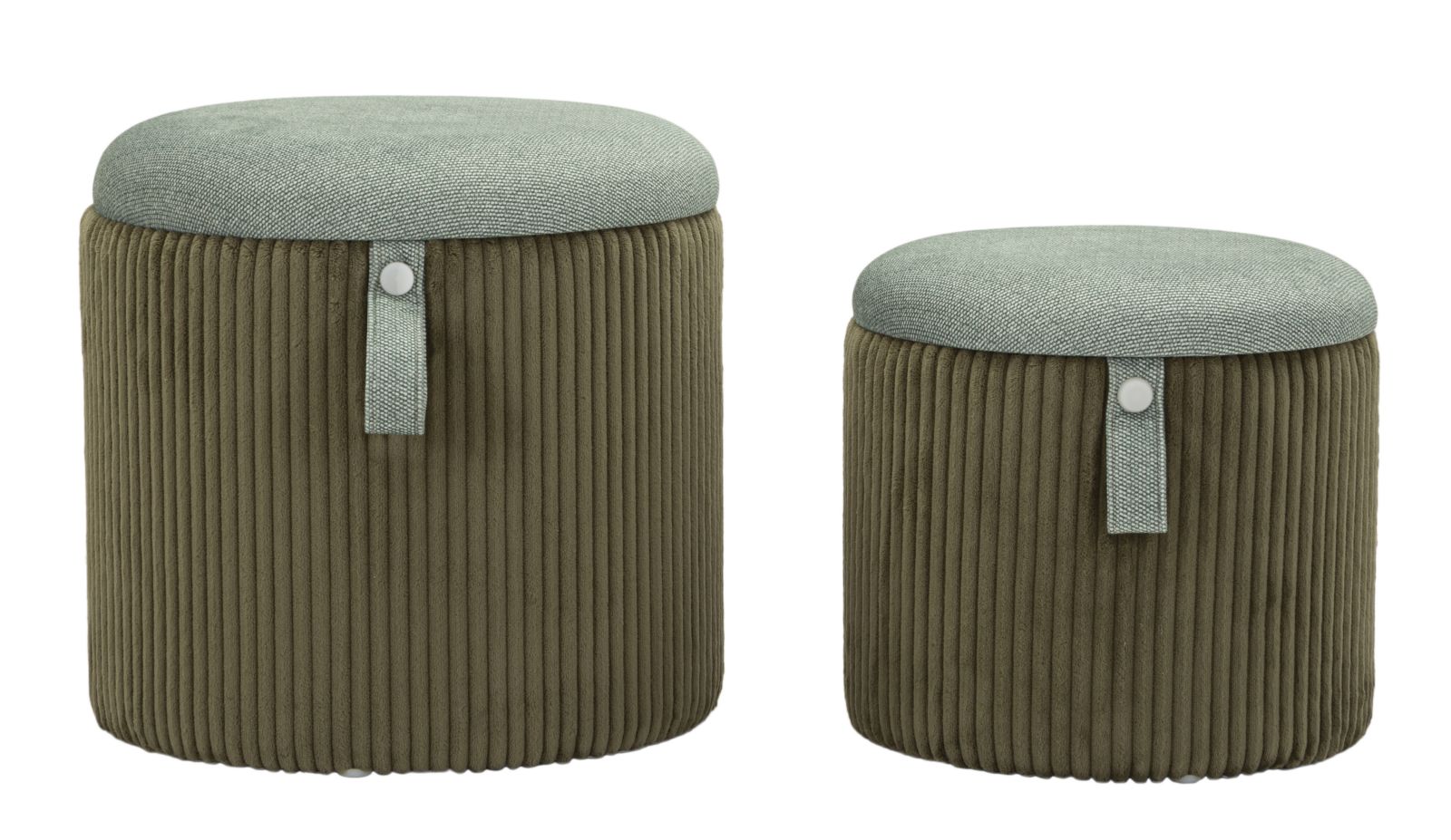 Opbergkruk Puff With Storage Bolzano Green Set 2 Pcs Ø 38×38 cm