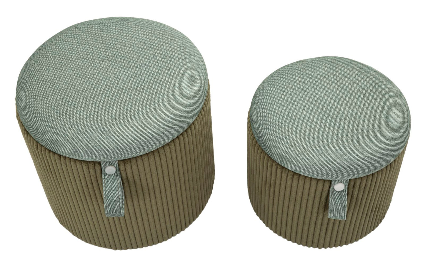 Opbergkruk Puff With Storage Bolzano Green Set 2 Pcs Ø 38×38 cm
