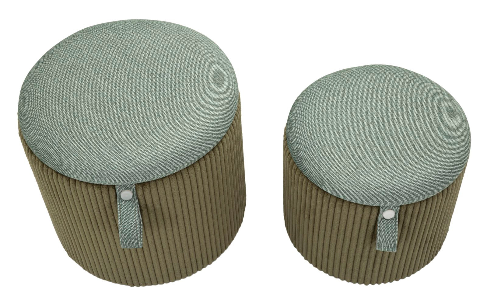 Opbergkruk Puff With Storage Bolzano Green Set 2 Pcs Ø 38×38 cm