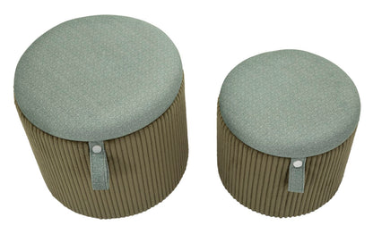 Opbergkruk Puff With Storage Bolzano Green Set 2 Pcs Ø 38×38 cm