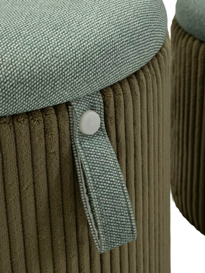 Opbergkruk Puff With Storage Bolzano Green Set 2 Pcs Ø 38×38 cm