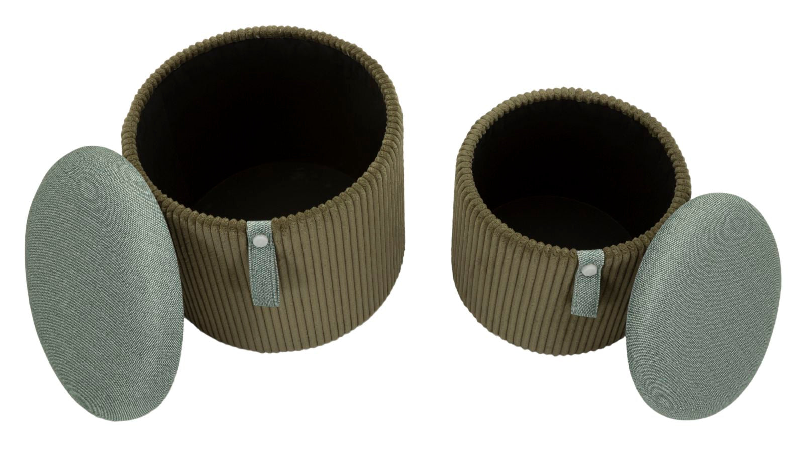 Opbergkruk Puff With Storage Bolzano Green Set 2 Pcs Ø 38×38 cm
