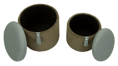 Opbergkruk Puff With Storage Bolzano Green Set 2 Pcs Ø 38×38 cm