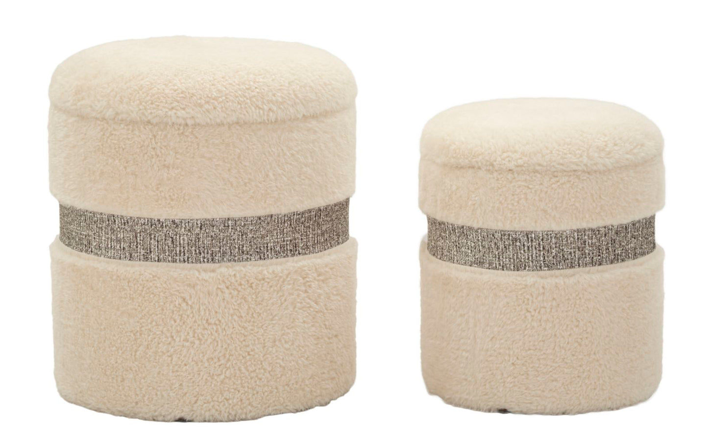 Opbergkruk Puff With Storage Saint-moritz Cream Set 2 Pcs Ø 40×47 cm