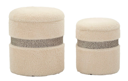 Opbergkruk Puff With Storage Saint-moritz Cream Set 2 Pcs Ø 40×47 cm