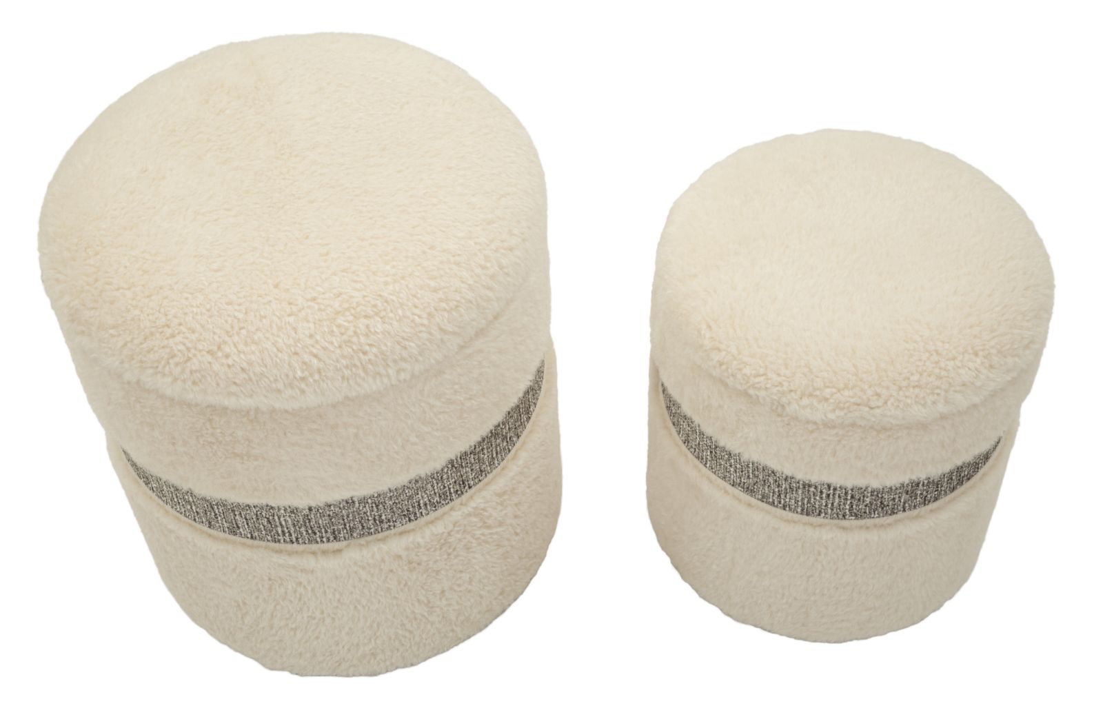 Opbergkruk Puff With Storage Saint-moritz Cream Set 2 Pcs Ø 40×47 cm