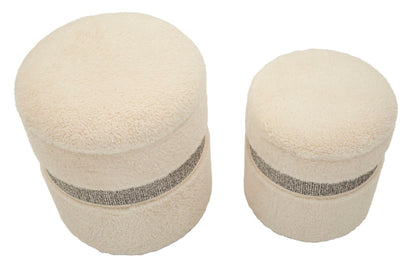 Opbergkruk Puff With Storage Saint-moritz Cream Set 2 Pcs Ø 40×47 cm