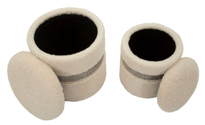Opbergkruk Puff With Storage Saint-moritz Cream Set 2 Pcs Ø 40×47 cm