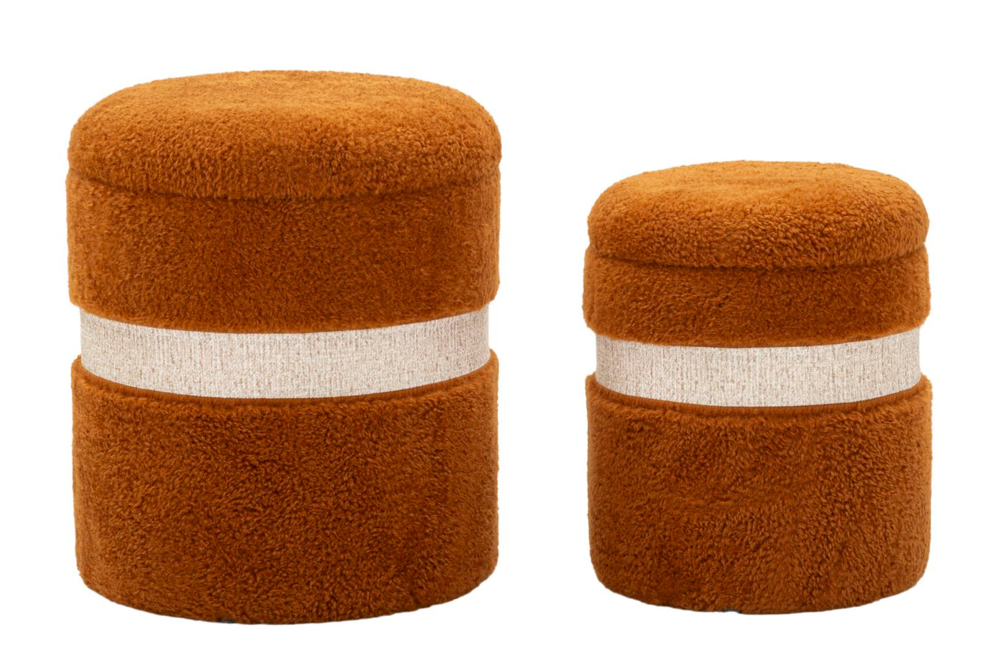 Opbergkruk Puff With Storage Saint-moritz Brown Set 2 Pcs Ø 40×47 cm