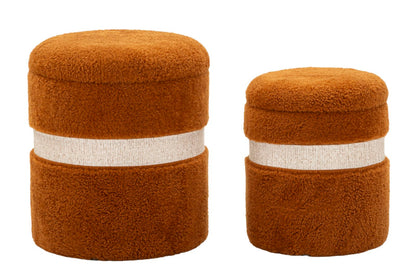 Opbergkruk Puff With Storage Saint-moritz Brown Set 2 Pcs Ø 40×47 cm
