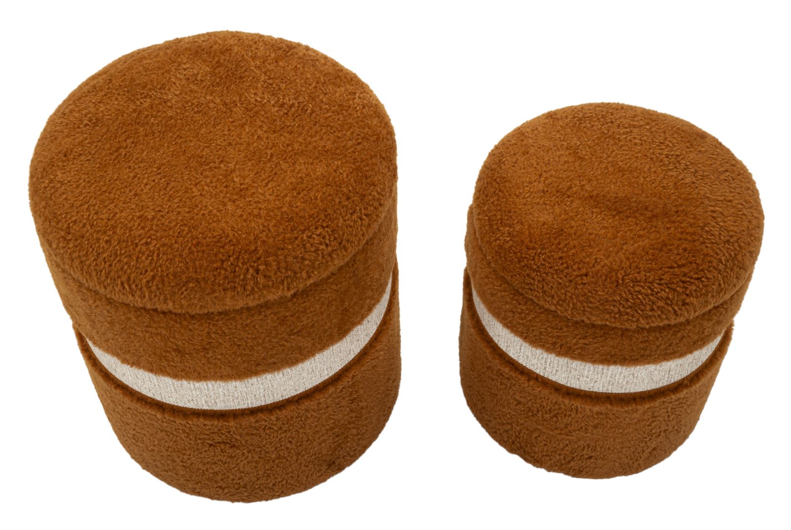 Opbergkruk Puff With Storage Saint-moritz Brown Set 2 Pcs Ø 40×47 cm