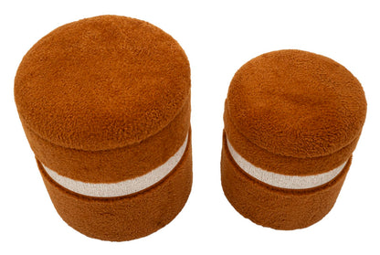 Opbergkruk Puff With Storage Saint-moritz Brown Set 2 Pcs Ø 40×47 cm