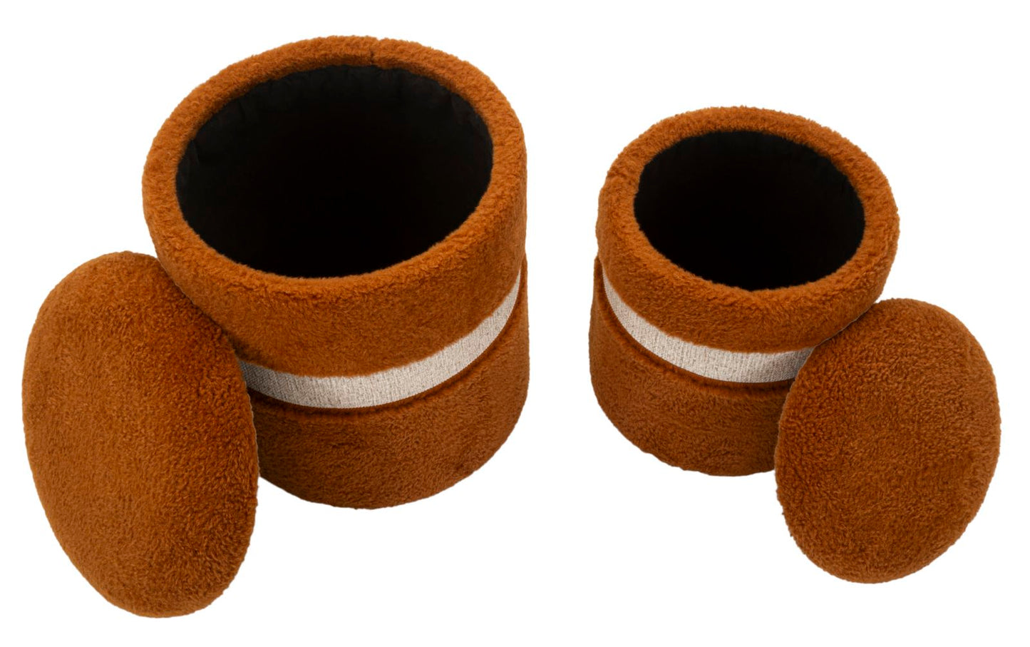 Opbergkruk Puff With Storage Saint-moritz Brown Set 2 Pcs Ø 40×47 cm