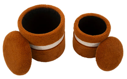 Opbergkruk Puff With Storage Saint-moritz Brown Set 2 Pcs Ø 40×47 cm