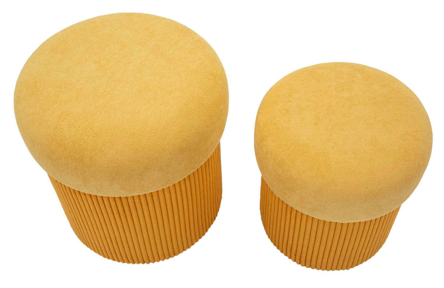 Opbergkruk Puff With Storage Aspen Mustard Set 2 Pcs Ø 42×44 cm