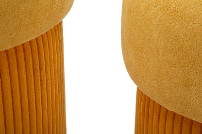 Opbergkruk Puff With Storage Aspen Mustard Set 2 Pcs Ø 42×44 cm