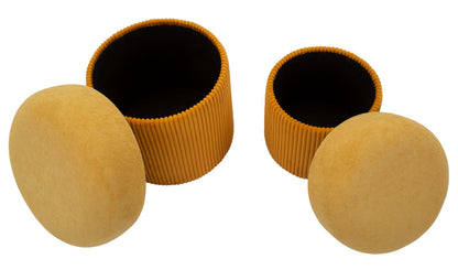 Opbergkruk Puff With Storage Aspen Mustard Set 2 Pcs Ø 42×44 cm