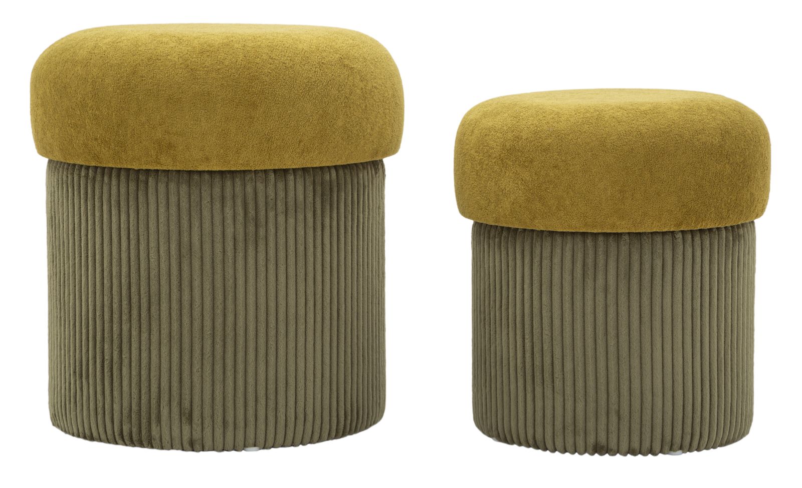 Opbergkruk Puff With Storage Aspen Green Set 2 Pcs Ø 42×44 cm