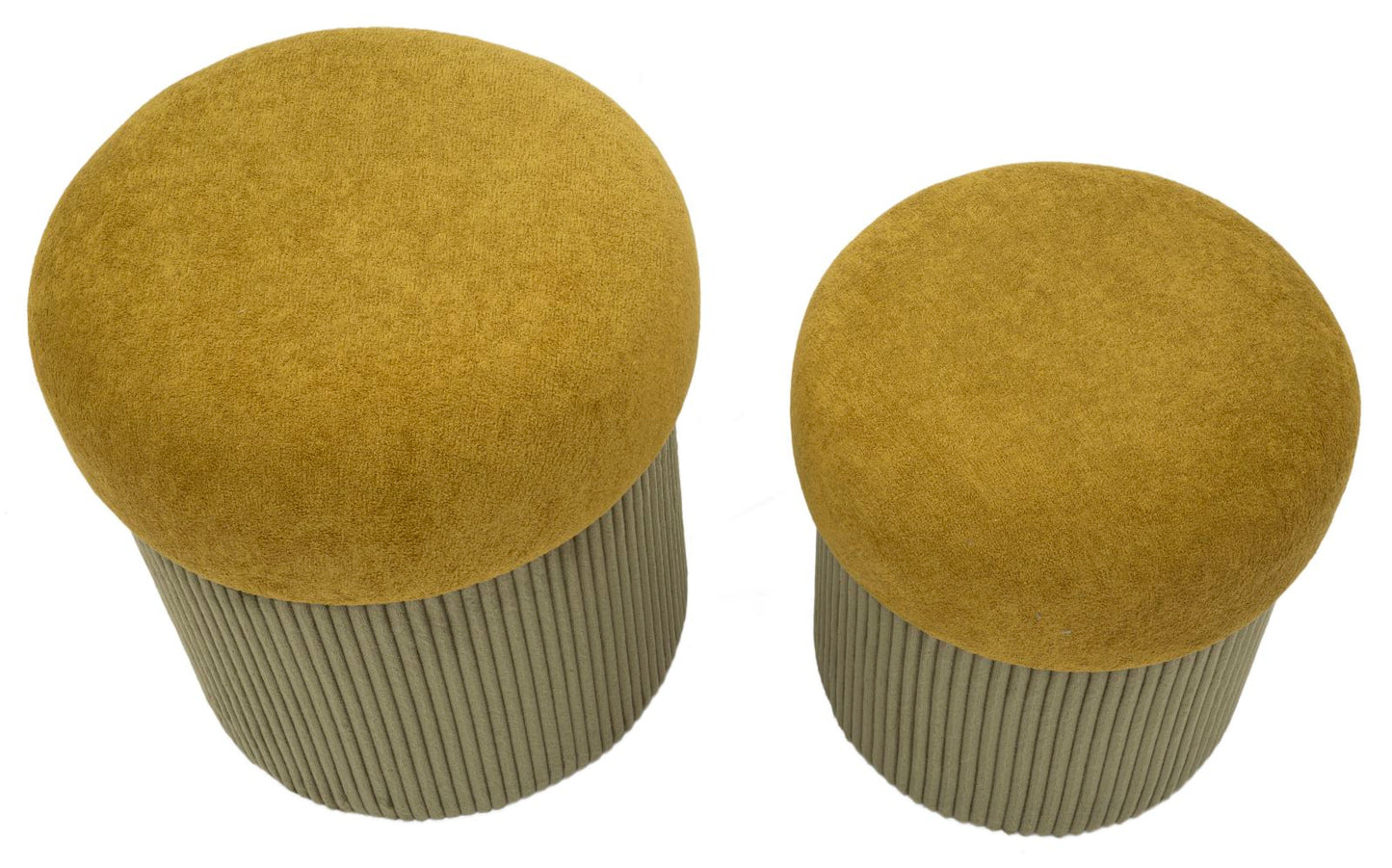 Opbergkruk Puff With Storage Aspen Green Set 2 Pcs Ø 42×44 cm