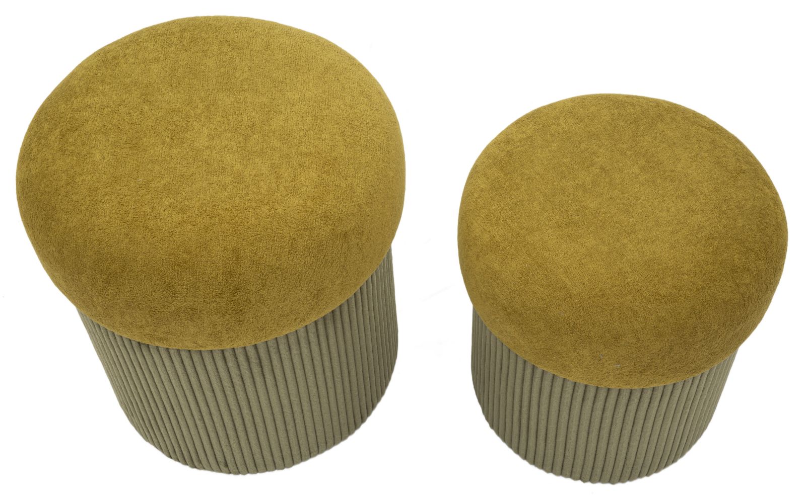Opbergkruk Puff With Storage Aspen Green Set 2 Pcs Ø 42×44 cm