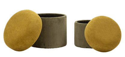 Opbergkruk Puff With Storage Aspen Green Set 2 Pcs Ø 42×44 cm