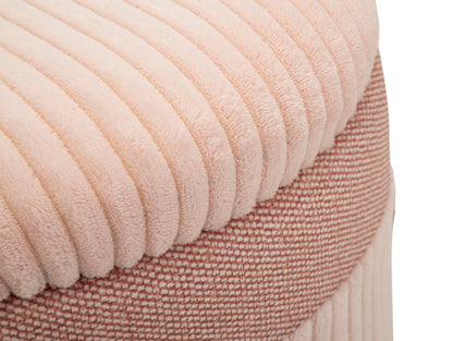 Opbergkruk Puff C/curtain Box Pink Set 3 Pcs Ø 40,5×49,5 cm