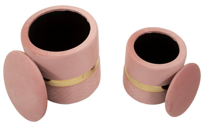 Opbergkruk Puff With Storage Sheffild Pink Set 2 Pcs Ø 37×42 cm