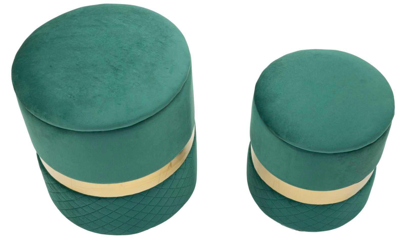 Opbergkruk Puff With Storage Sheffild Green Set 2 Pcs Ø 37×42 cm