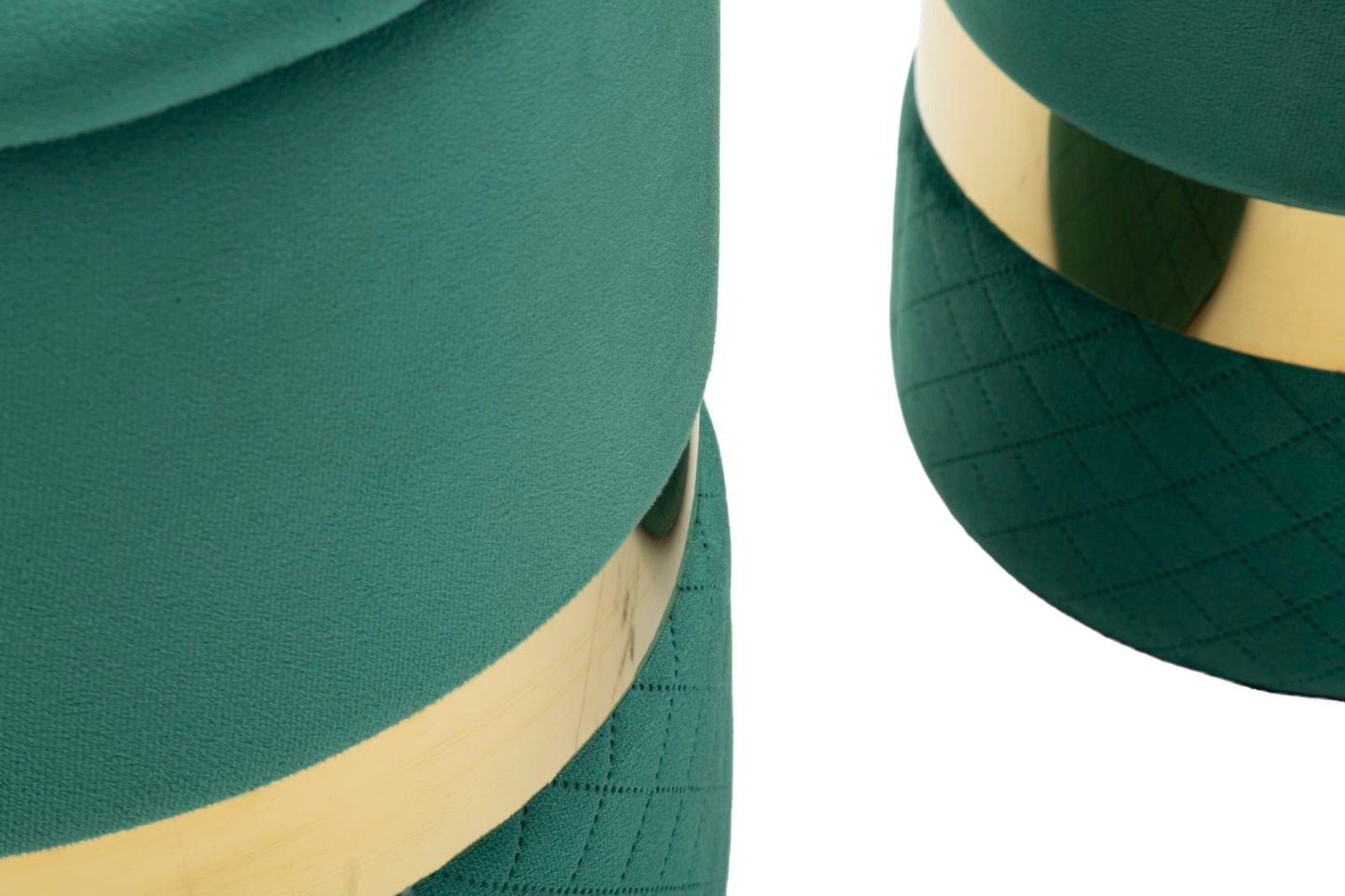 Opbergkruk Puff With Storage Sheffild Green Set 2 Pcs Ø 37×42 cm