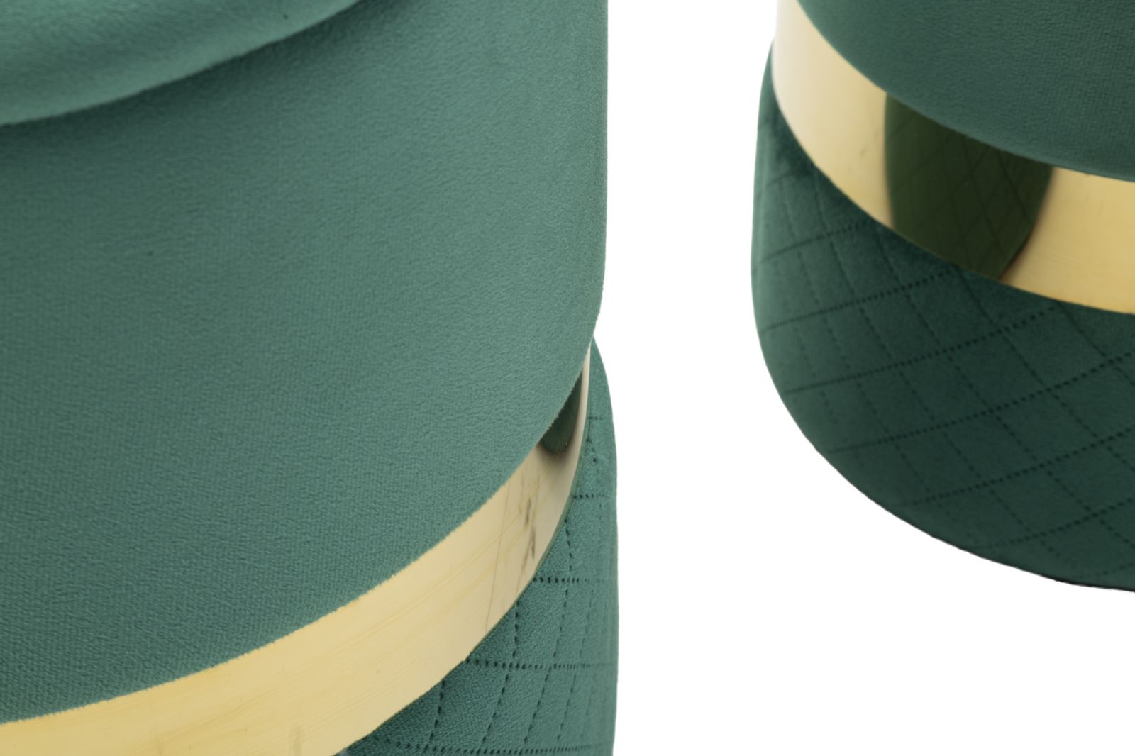 Opbergkruk Puff With Storage Sheffild Green Set 2 Pcs Ø 37×42 cm