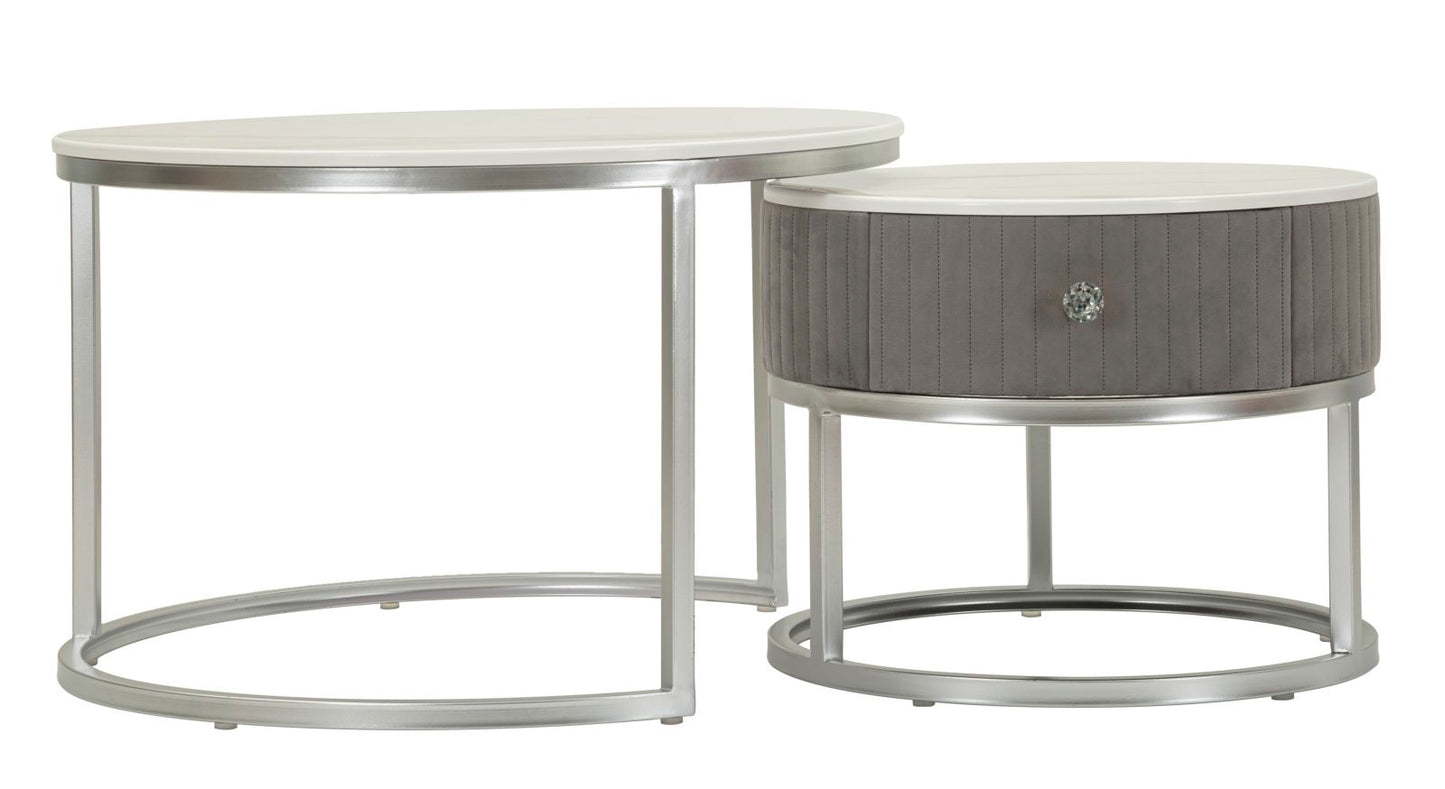 Salontafel Coffee Tables Greys Set 2 Pcs Ø 70×45 cm