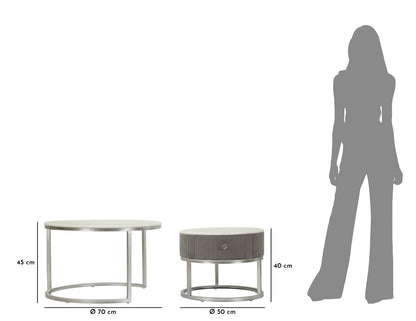 Salontafel Coffee Tables Greys Set 2 Pcs Ø 70×45 cm
