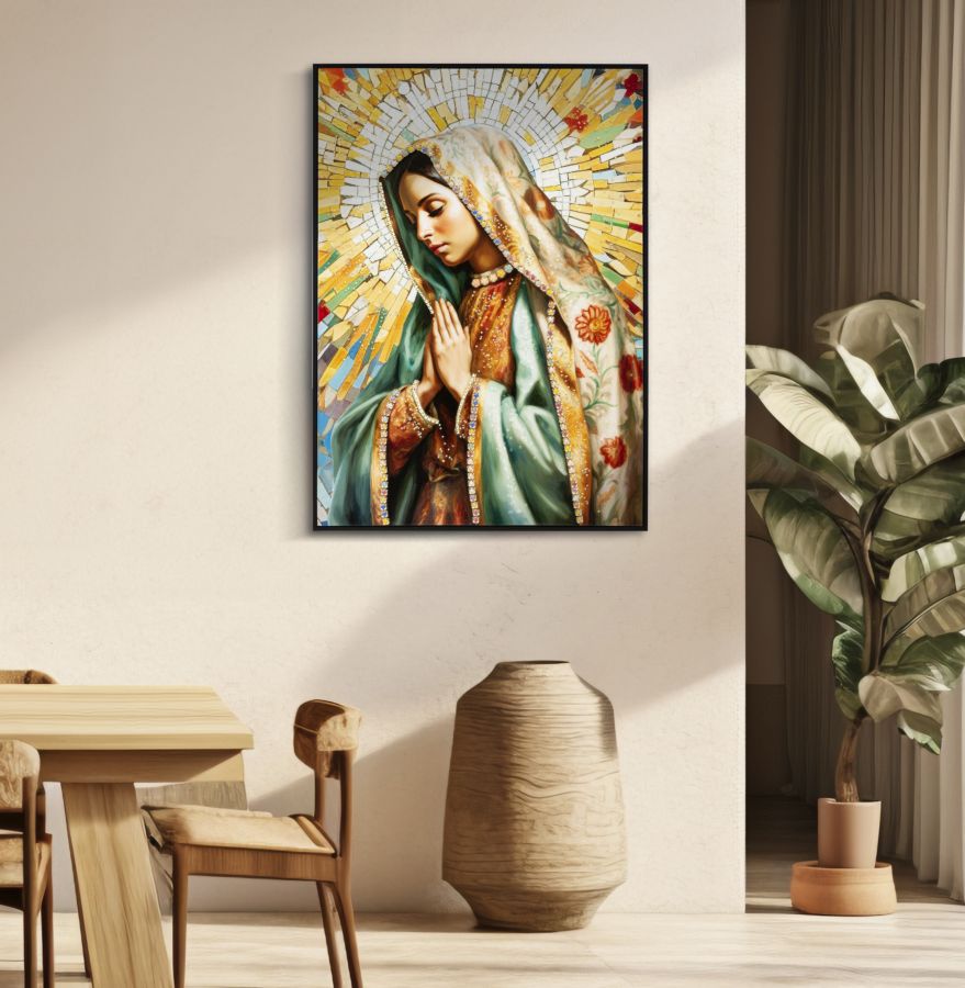 Schilderij On Canvas Lacquered Madonna -a- With Frame 72×4×102 cm