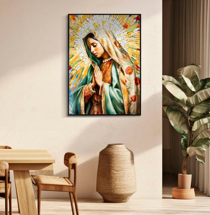 Schilderij On Canvas Lacquered Madonna -a- With Frame 72×4×102 cm