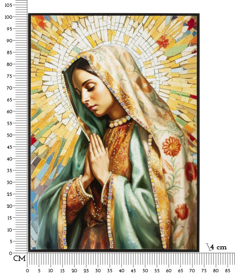 Schilderij On Canvas Lacquered Madonna -a- With Frame 72×4×102 cm