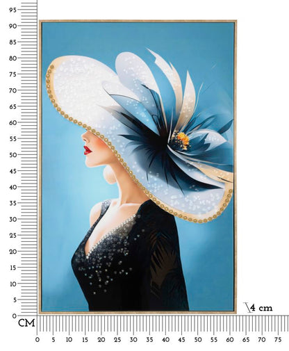 Schilderij On Canvas Lacquered Colour With Frame -b- 62×4×92 cm