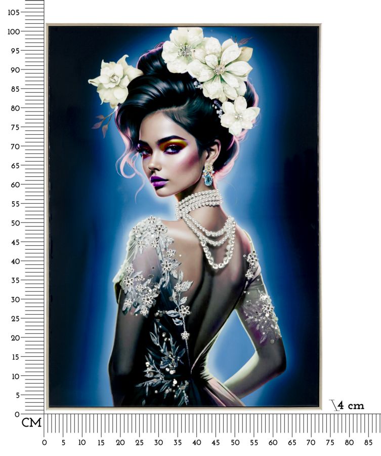 Schilderij On Canvas Lacquered Isabel With Frame -b- 72×4×102 cm