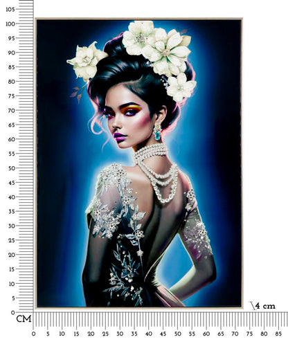 Schilderij On Canvas Lacquered Isabel With Frame -b- 72×4×102 cm