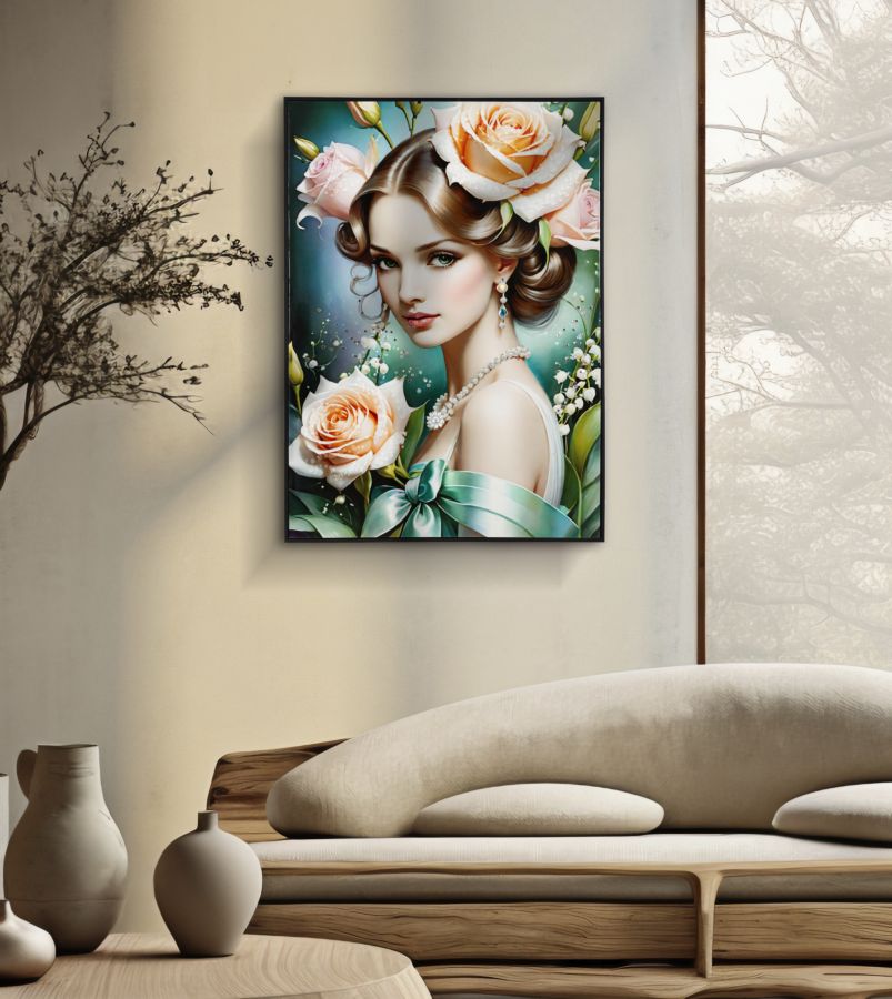 Schilderij Fantasy Lacquered Canvas With Frame -b- 72×4×102 cm