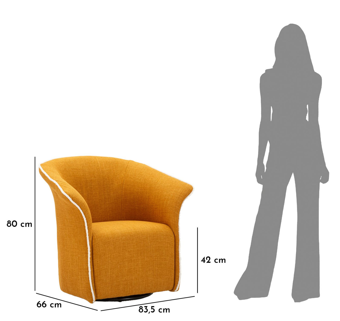 Fauteuil Senape Siena Swivel Armchair 83,5×66×80 cm