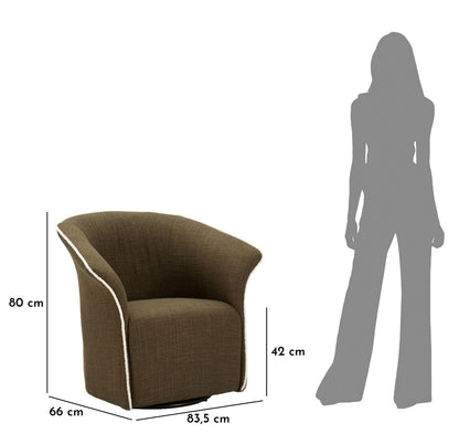 Fauteuil Siena Green Swivel Armchair 83,5×66×80 cm