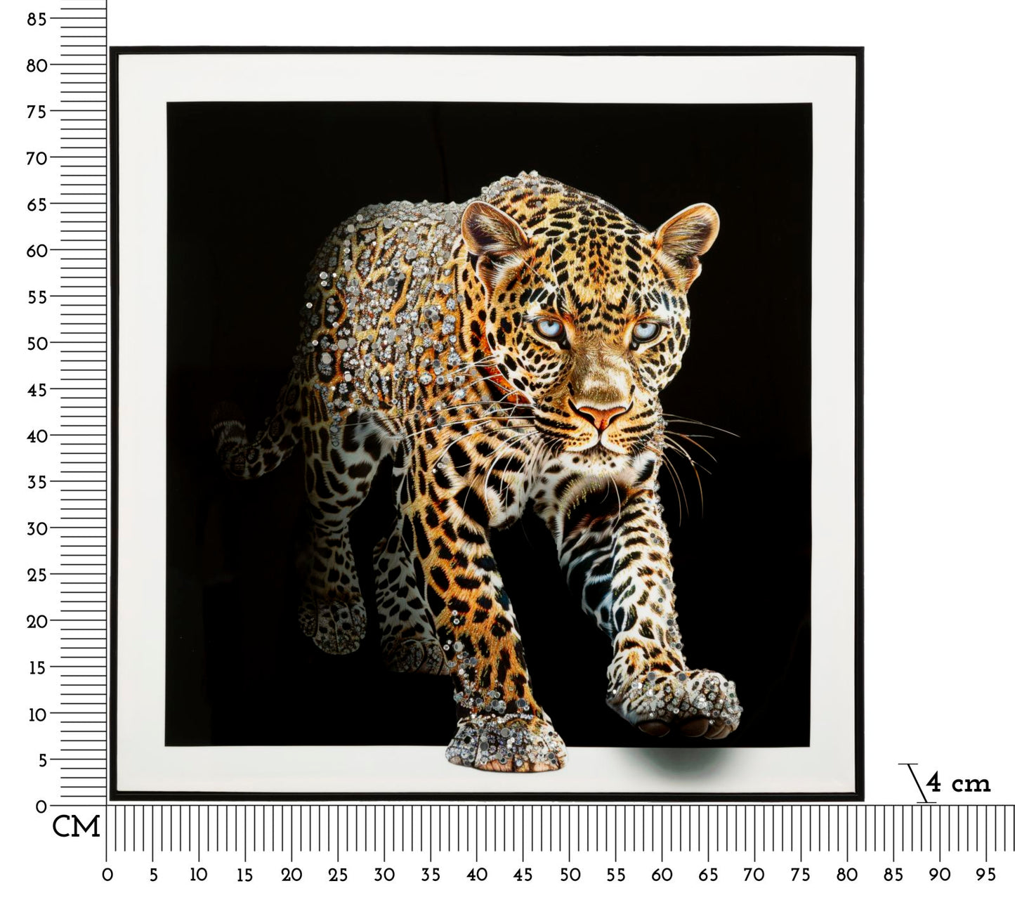 Schilderij On Canvas Lacquered Jaguar With Frame -a- 82×4×82 cm