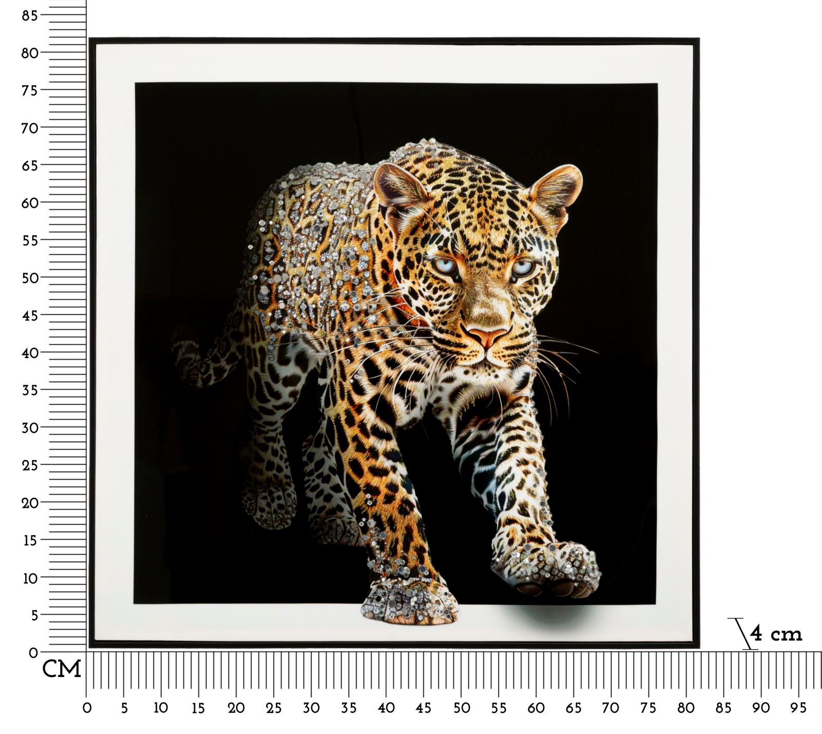 Schilderij On Canvas Lacquered Jaguar With Frame -a- 82×4×82 cm